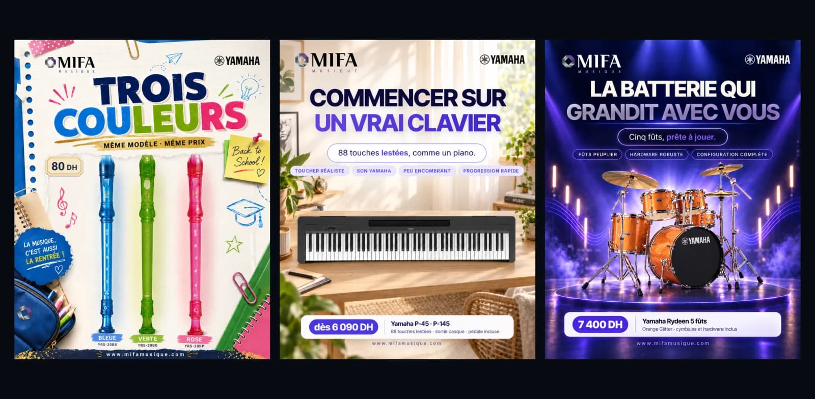 Vue des contenus créés pour MIFA