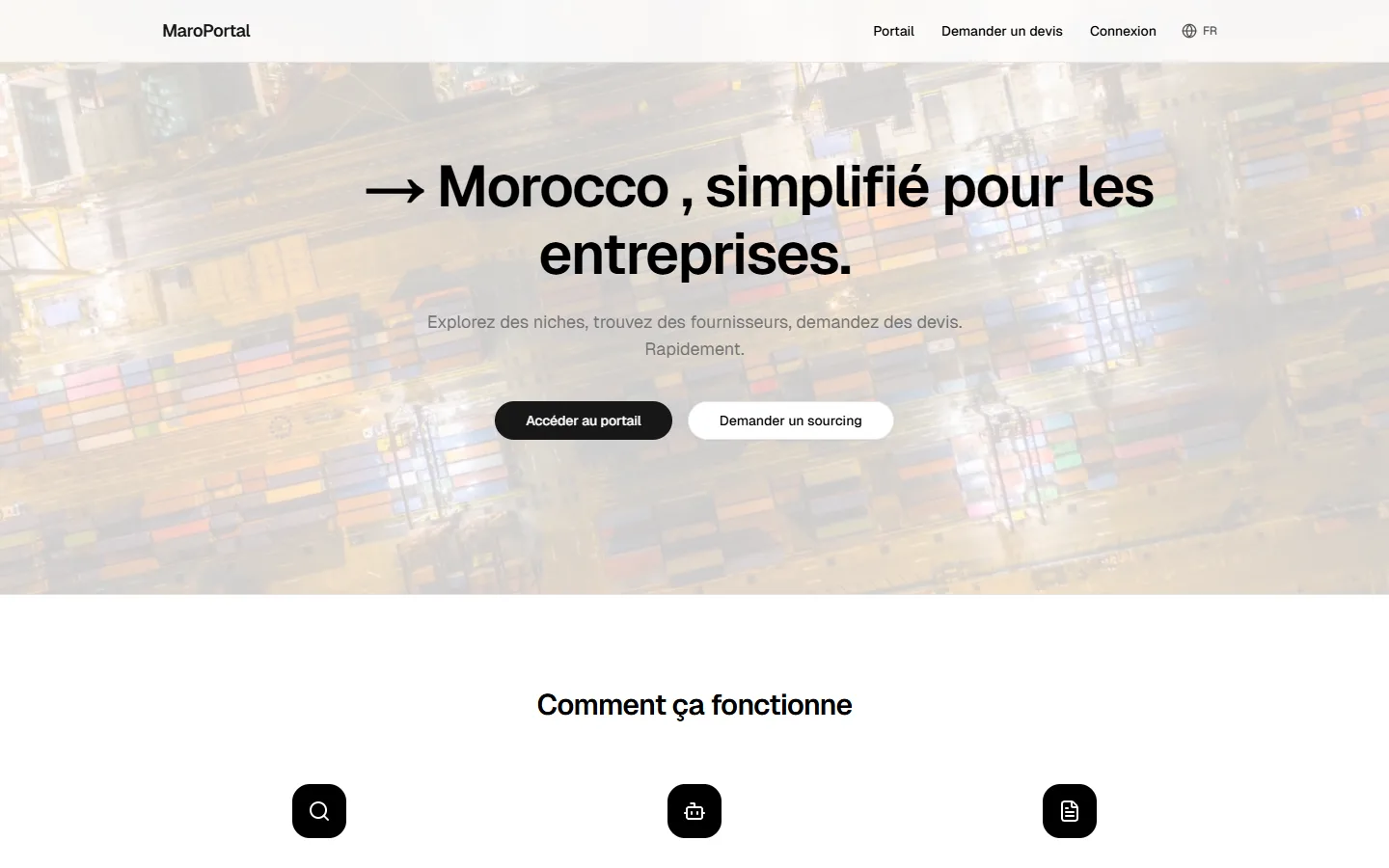 Aperçu du projet Maro Portal
